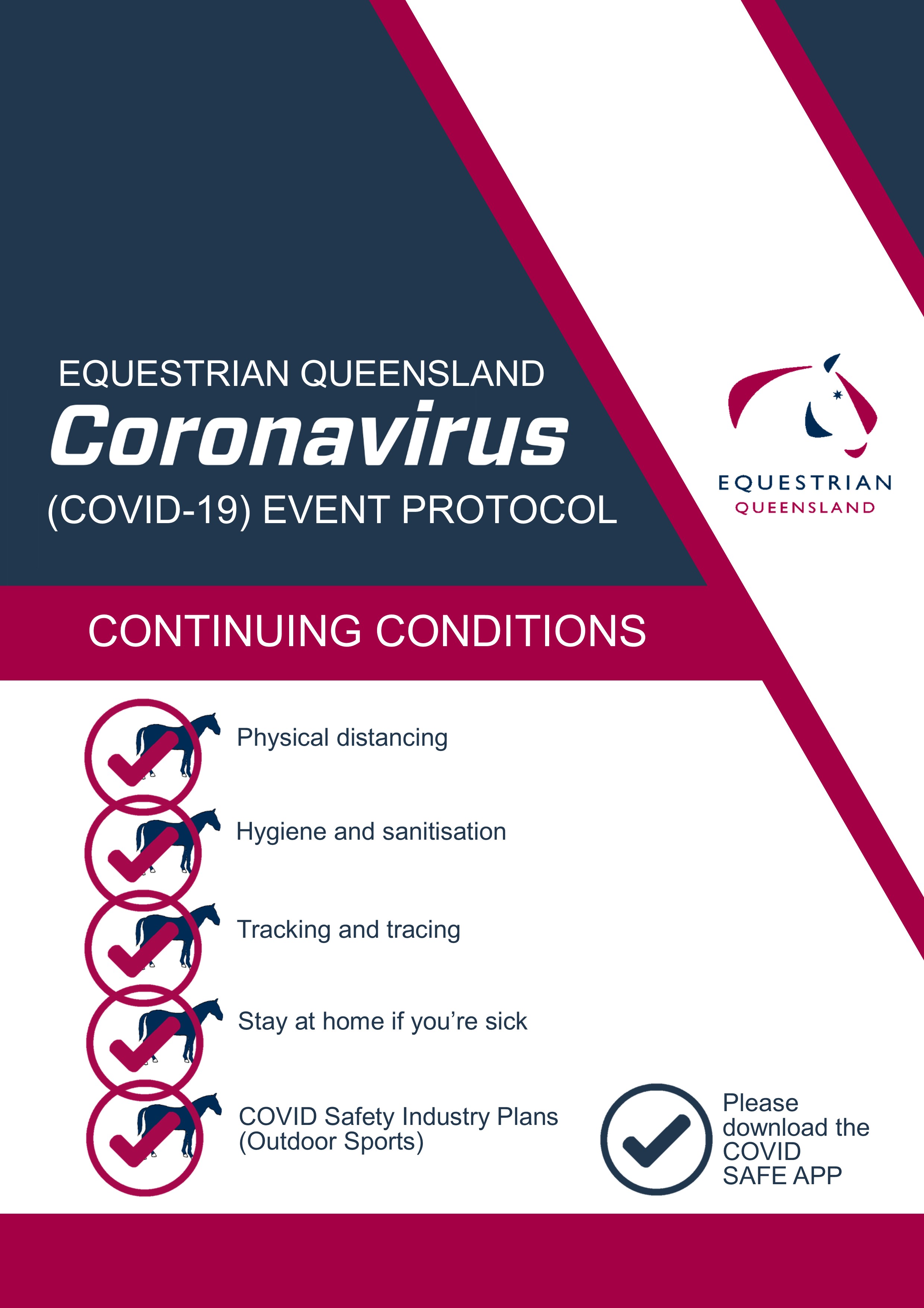 Covid19 Event Protocol Sign Portrait.jpg Equestrian Queensland